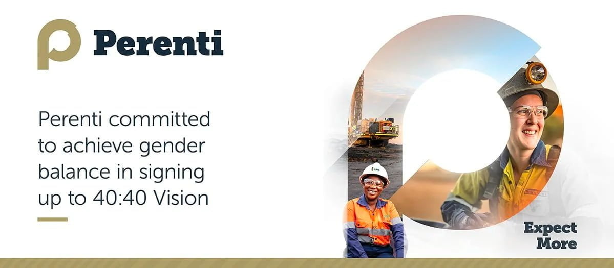 Perenti committed to achieve gender balance in signing up to 40:40 Vision