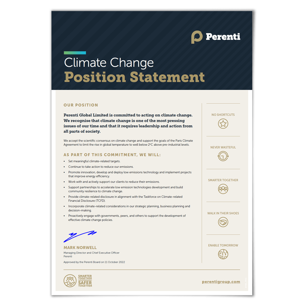 Perenti Climate Change Position Statement